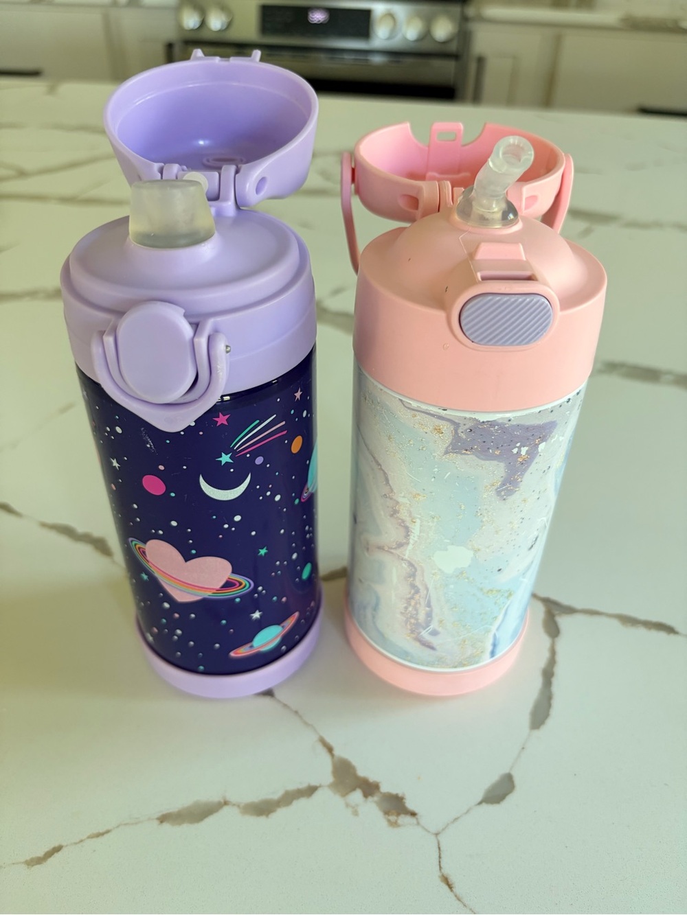 Thermos Kids Insulated- Purple Space & Pink Marble Designs stainless steel